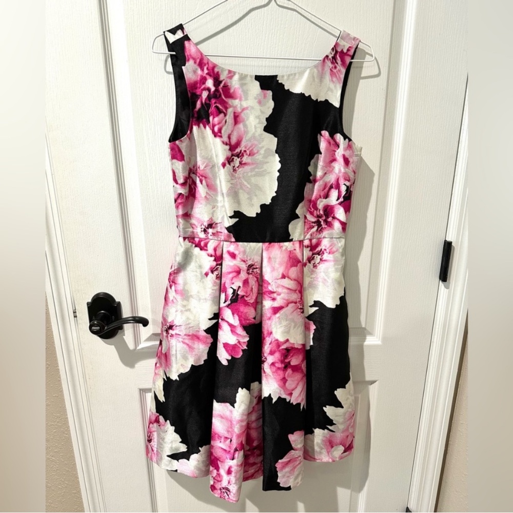 Established 1962 Pink Floral Fit and Flare Sleeveless Dress